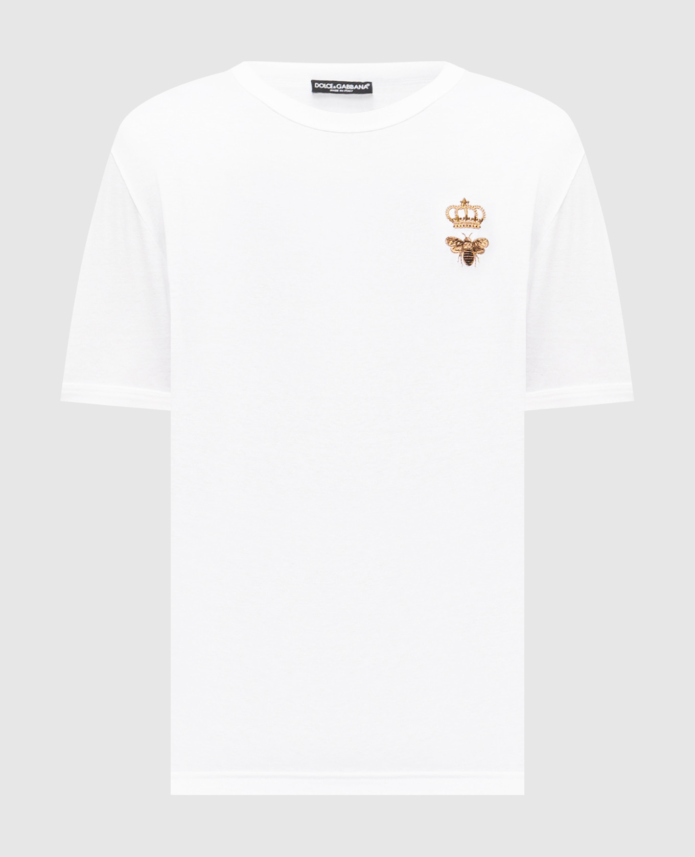 Белая футболка с брендовой вышивкой