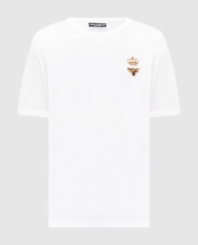 Dolce&Gabbana Белая футболка с брендовой вышивкой G8PV1ZG7WUQsh