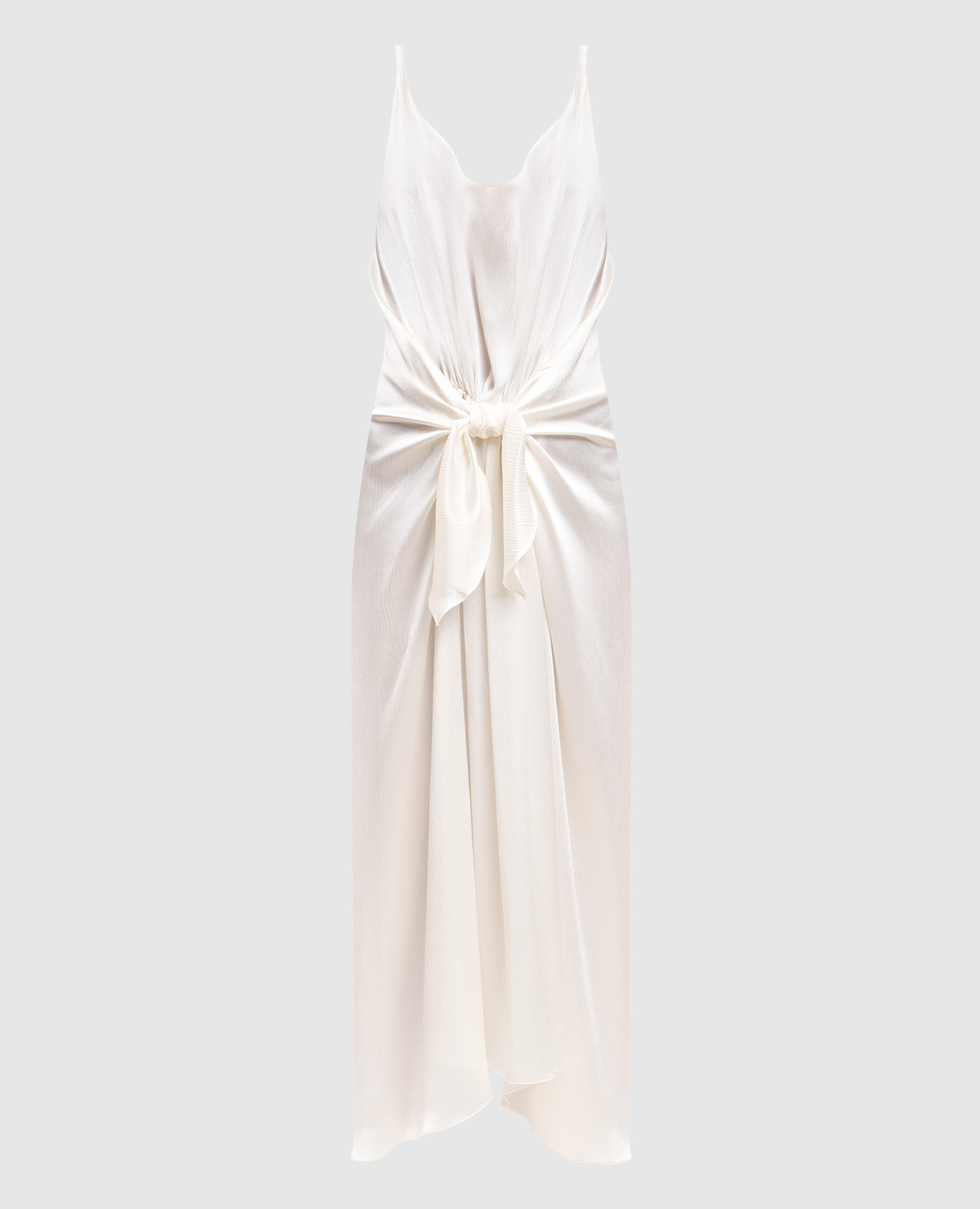 Белое платье из шелка