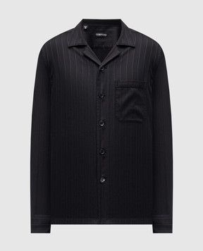 Tom Ford Черная рубашка с шелком в узоре HXH011FMC292