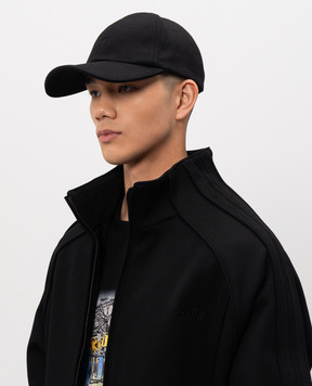 Juun.j Чорна кепка з вишивкою логотипа JC618BP015