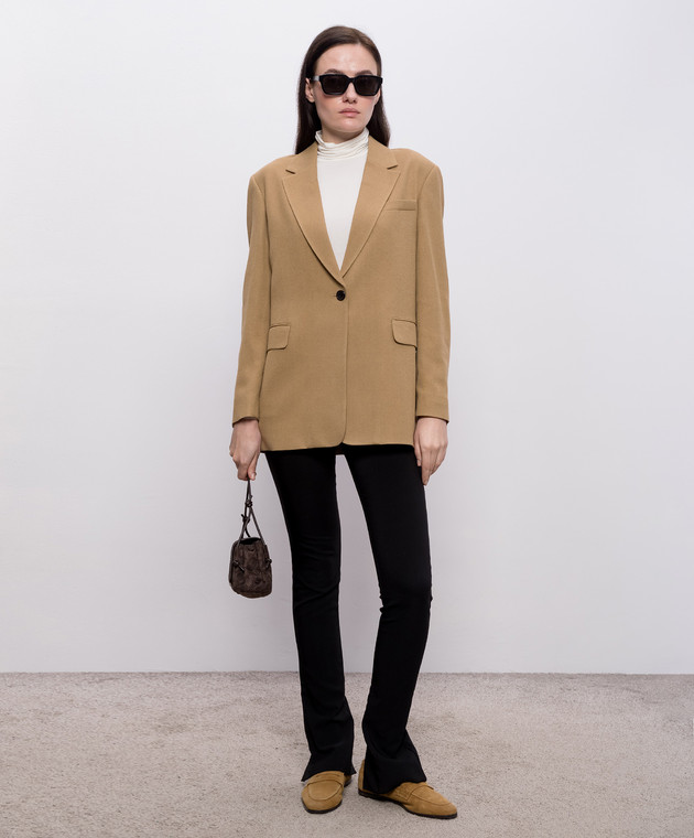 The Row Коричневый жакет Ezri из шелка 10796W2709 изображение 2