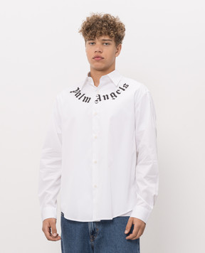 Palm Angels Біла сорочка з контрастним логотипом PAMGE001FB001