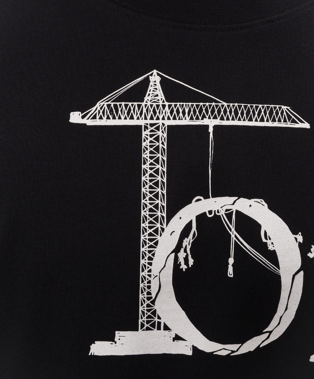 Off-White Черная футболка Shared с принтом 44MAA120F26J00N изображение 5