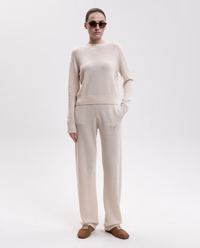 Sporty & Rich Штани кольору айворі з кашеміру та вовни PA02782327CR01