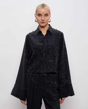 Maison Margiela MM6 Чорна укорочена блуза у візерунок S52DT0044M35737