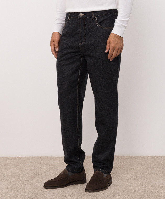 Brunello Cucinelli Темно-серые брюки из шерсти M038PF1012 изображение 3