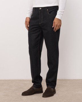 Brunello Cucinelli Темно-серые брюки из шерсти M038PF1012