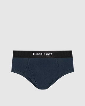 Tom Ford Синие трусы-брифы с узором логотипа T4LC11040