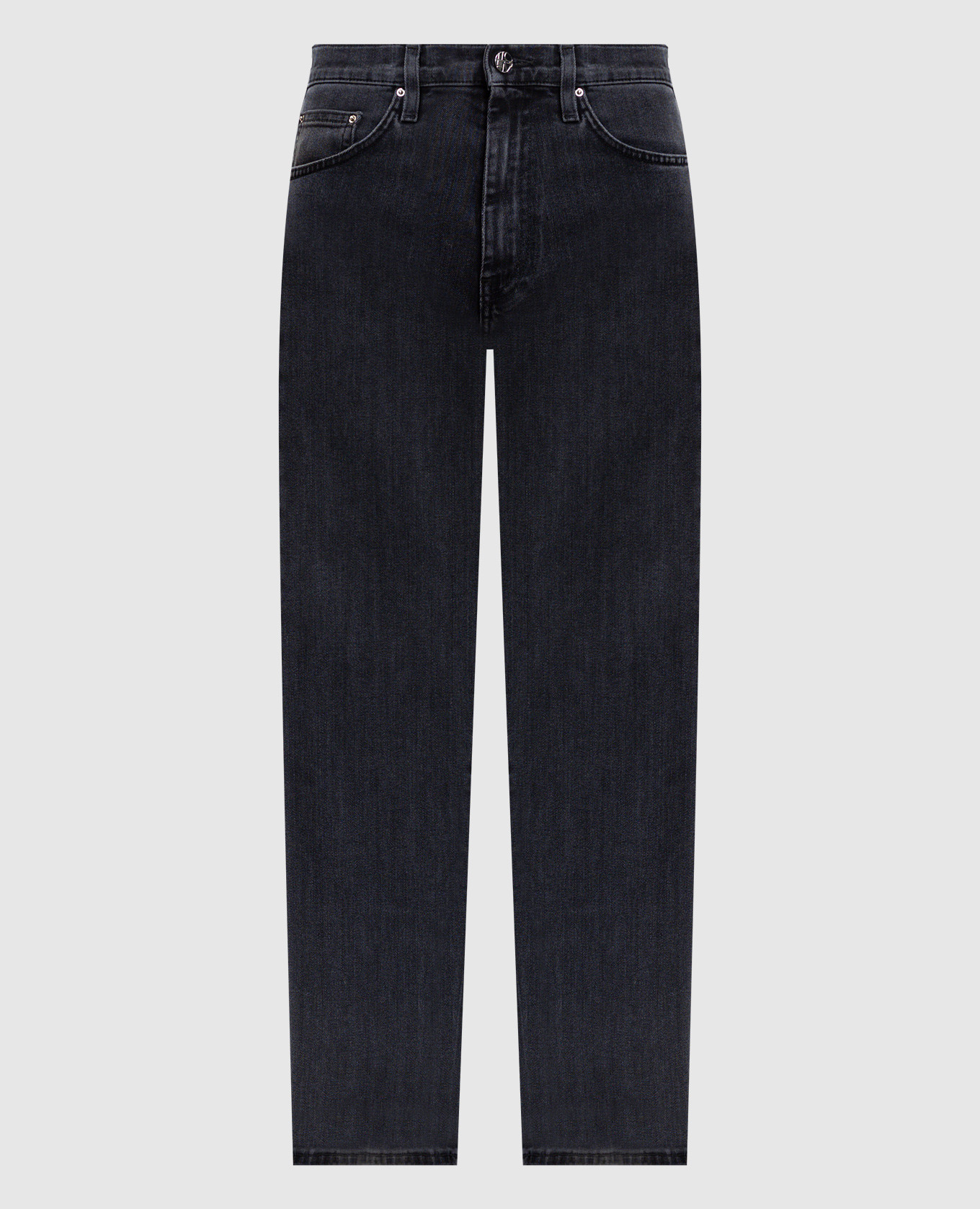 

Черные джинсы с логотипом, Черный, Зауженные джинсы