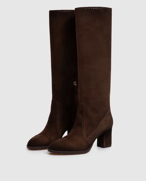 Santoni Коричневые замшевые сапоги WSDH72382FOTNHHA