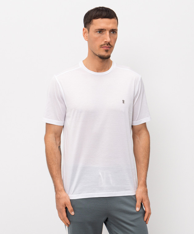 Stefano Ricci Белая футболка с монограммой MNH6105140TE0001 изображение 3