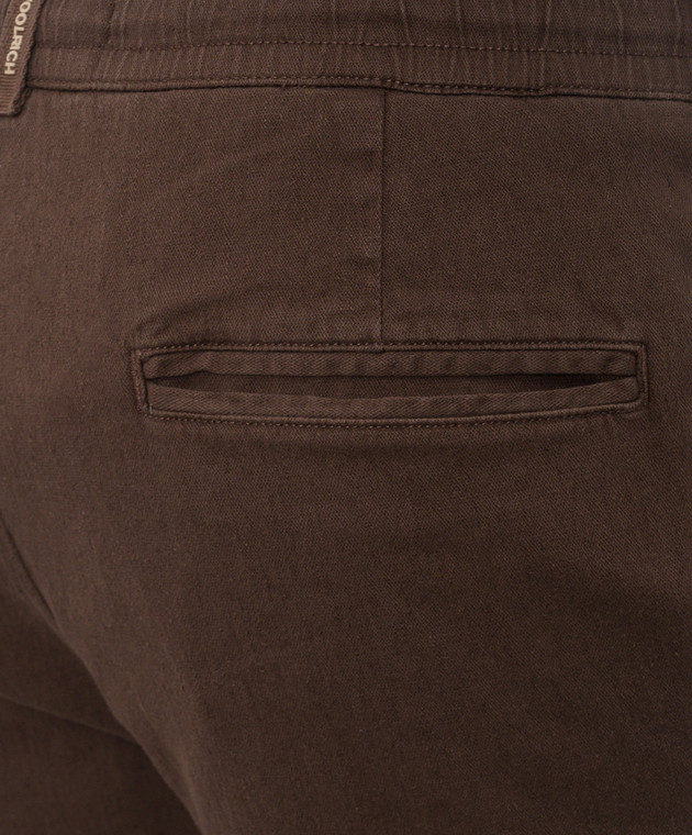 Woolrich Коричневі штани з льоном CFWOTR2027MRUT5288 зображення 5