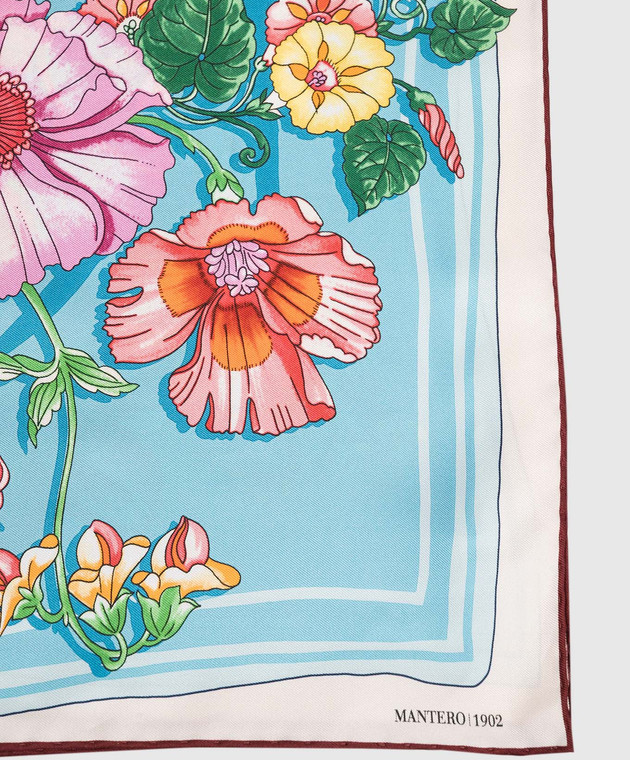 MANTERO 1902 Блакитна хустка Petals & Pies із шовку 0904F0030G56414 зображення 3