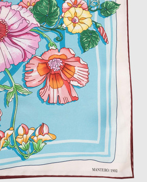 MANTERO 1902 Блакитна хустка Petals & Pies із шовку 0904F0030G56414