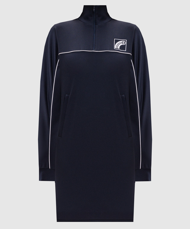 Maison Margiela MM6 Синее платье с контрастным принтом S62DA0103M25046