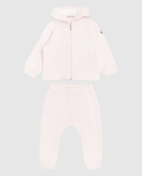 Moncler ENFANT Дитячий рожевий костюм з логотипом L19518M0000289B9Y