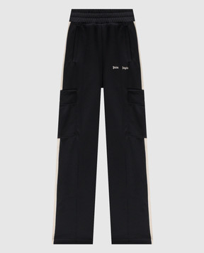 Palm Angels Чорні спортивні штани в стилі карго з логотипом PMCJ04BF25FAB001