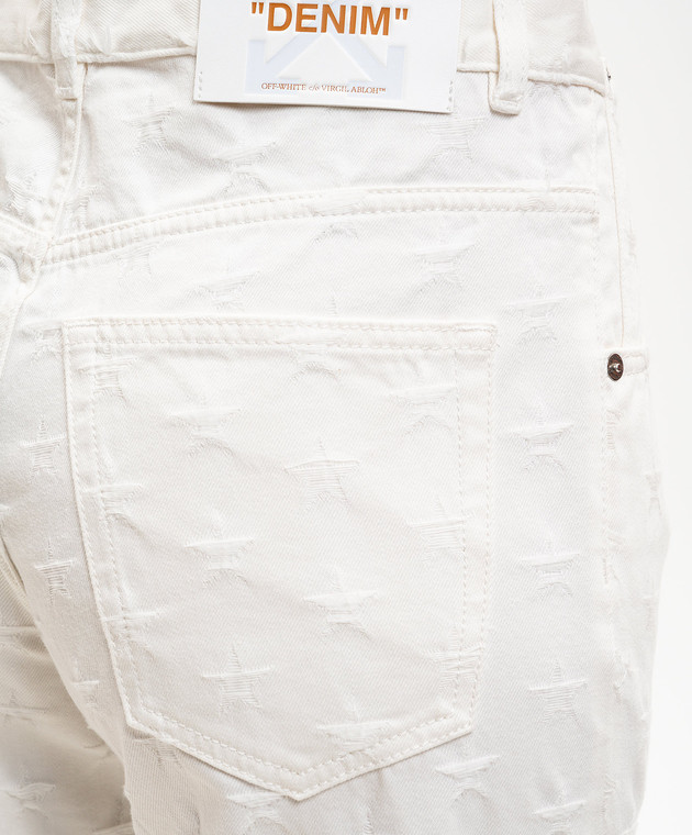 Off-White Белые джинсы клеш Star 2YA062S26DEN001 изображение 5