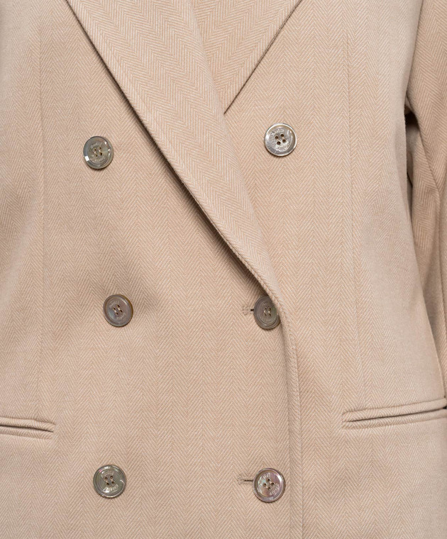 MooRER Бежевый двубортный жакет ALERIAPAR изображение 5