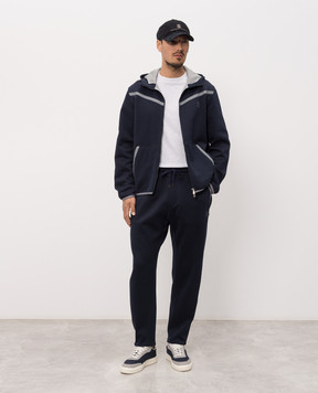 Brunello Cucinelli Синяя спортивная куртка с принтом эмблемы MM8433376G