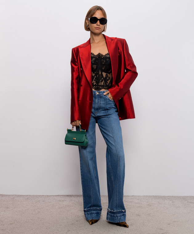 Dolce&Gabbana Сині джинси кльош з патчем логотипа FTDKQDG8PI1 зображення 2