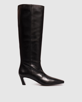 Stuart Weitzman Черные кожаные сапоги STASSI SM504