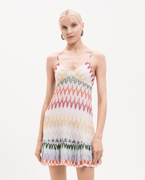 Missoni Белый сарафан с оборкой в узоре DS26SG40BR015I