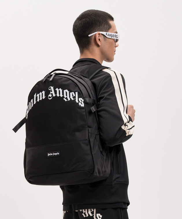 Palm Angels Чорний рюкзак з принтом логотипа PMNB02IS26FAB001 зображення 2