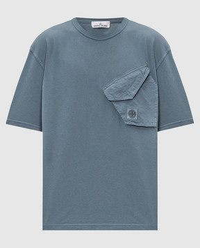 Stone Island Синяя футболка с карманом L2S152100008S0500