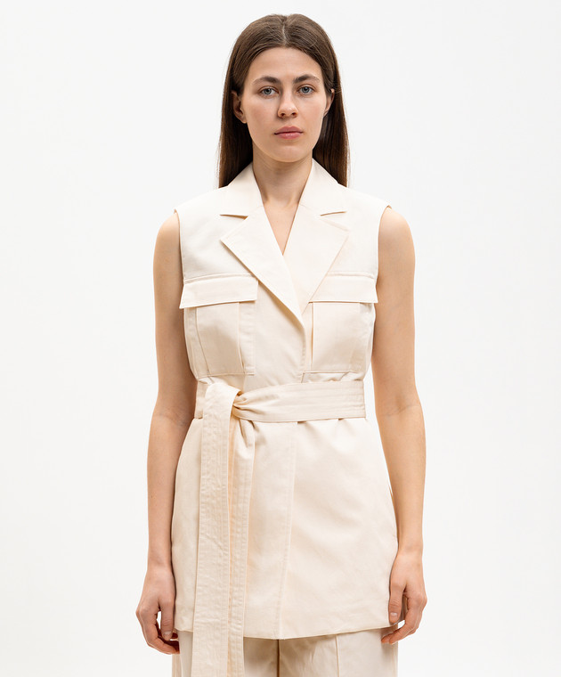 JOSEPH Жилет Diafa кольору айворі з льоном JF009694 зображення 3