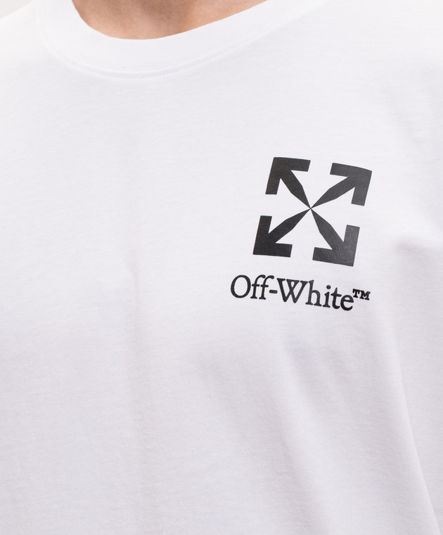 Off-White Біла футболка з принтом логотипа та емблеми 44MAA027S26J00B зображення 5
