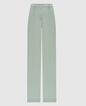 Max Mara Sportmax Зеленые брюки клеш HANGAR из шерсти SPXHANGAR