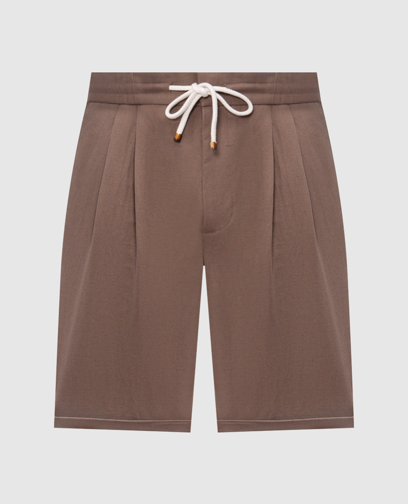 Бежевые бермуды с льном