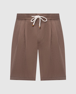 Brunello Cucinelli Бежеві бермуди з льоном MH255U0020