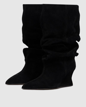 Balmain Чорні замшеві чоботи HN1TA181LCTA