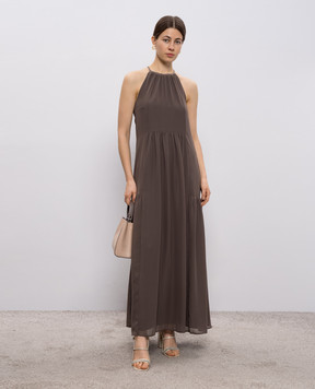 Peserico Коричнева сукня з ланцюжком моніль A0205807309