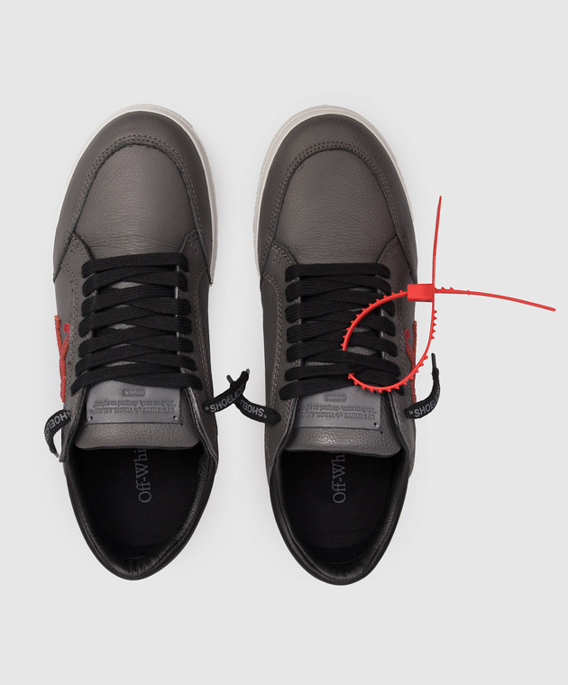 Off-White Сірі шкіряні кросівки Vulcanized OMIA293S26LEA001 зображення 4