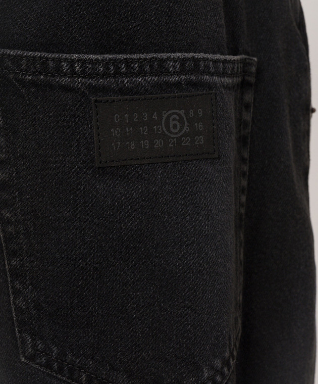 Maison Margiela MM6 Черные джинсы с нашивкой логотипа SH0LA0040M30064 изображение 5