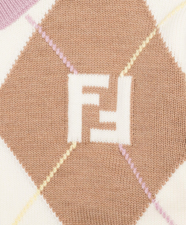 Fendi Дитячий кардиган з вовни в геометричний візерунок JFG266AJ8X46 зображення 3