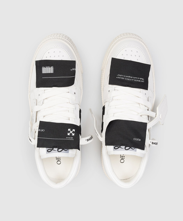 Off-White Белые кожаные кроссовки 3.0 Off Court с нашивками OWIA28EC99LEA001 изображение 4