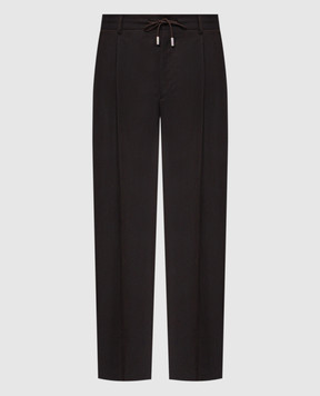 MooRER Коричневые брюки ANTON из шерсти и льна ANTONLIW