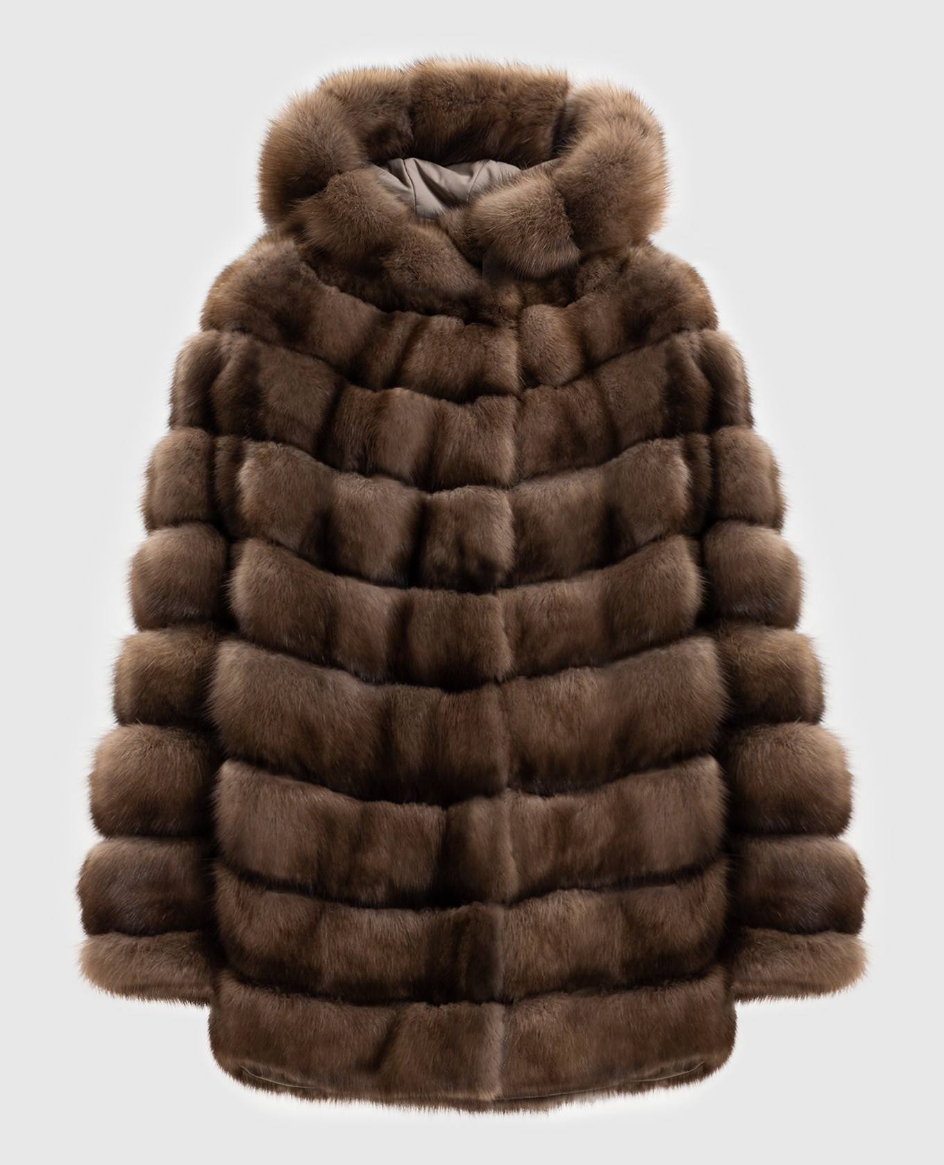 

Двухсторонняя куртка с мехом соболя, Коричневый, Шубы