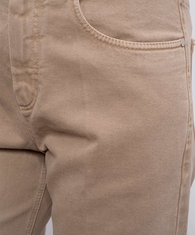 Brunello Cucinelli Бежеві джинси з патчем логотипа M0H81P5568 зображення 5