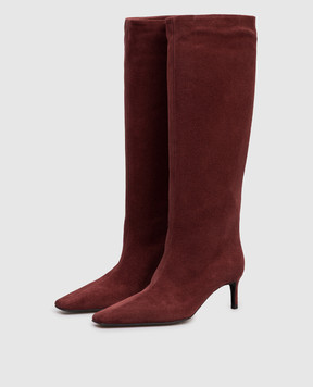 Babe Pay Pls Бордовые замшевые сапоги 522502ZA