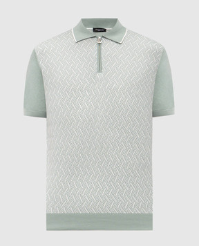 Stefano Ricci Зеленое поло с шелком в узоре K212040P31F26196