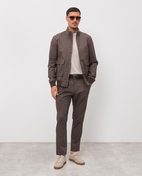 Herno Коричневі штани з металевою пластиною з логотипом PT000166U13164Z