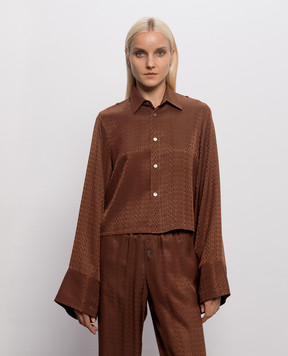 Maison Margiela MM6 Коричневые блузки в логотипе шаблон S52DT0044M36007