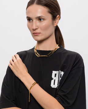 Off-White Золотисте кольє Paperclip OWOB147S26MET001