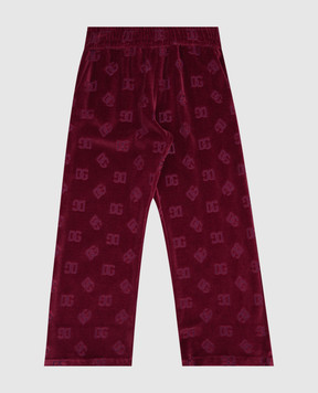 Dolce&Gabbana Детские бордовые бархатные спортивные штаны L5JPJ3FJ7DL26